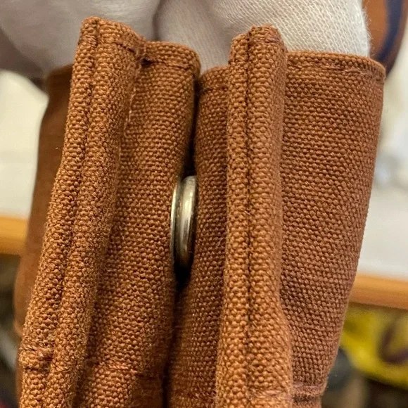 Authentic Hermes Large Vintage Rust and Navy Canvas Tote Bag - Picture 10 of 16